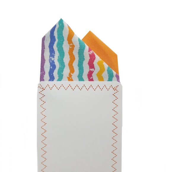 NEW - Contrasting Color 100% Cotton Pre-Folded Pocket Square Handkerchief Insert - Picture 3 of 8